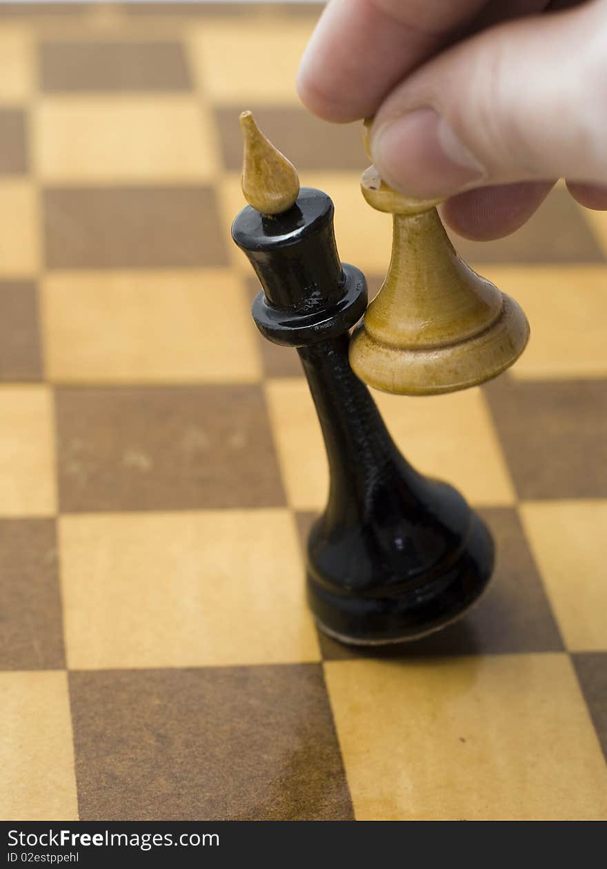 Queen chess pieces and a pawn on a white background. Queen chess pieces and a pawn on a white background