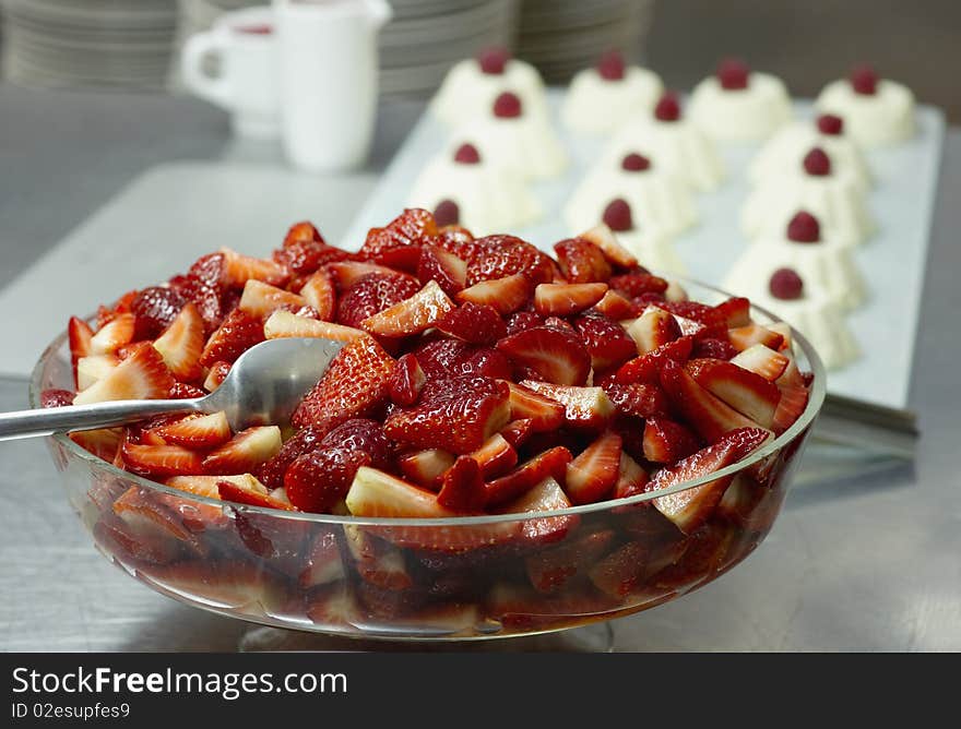 Fresh red strawberries in a bowl. Fresh red strawberries in a bowl