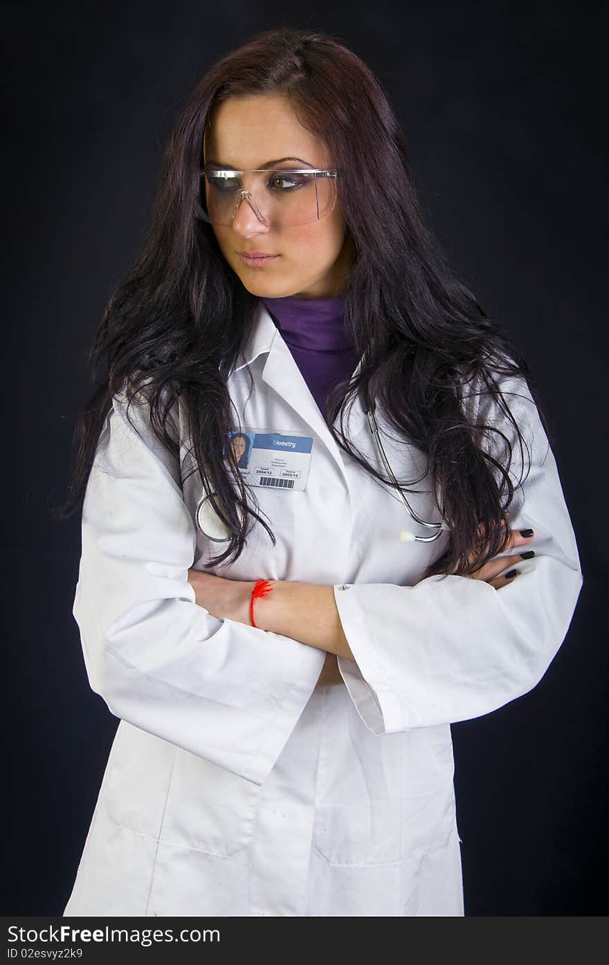 Cute girl working in laboratory