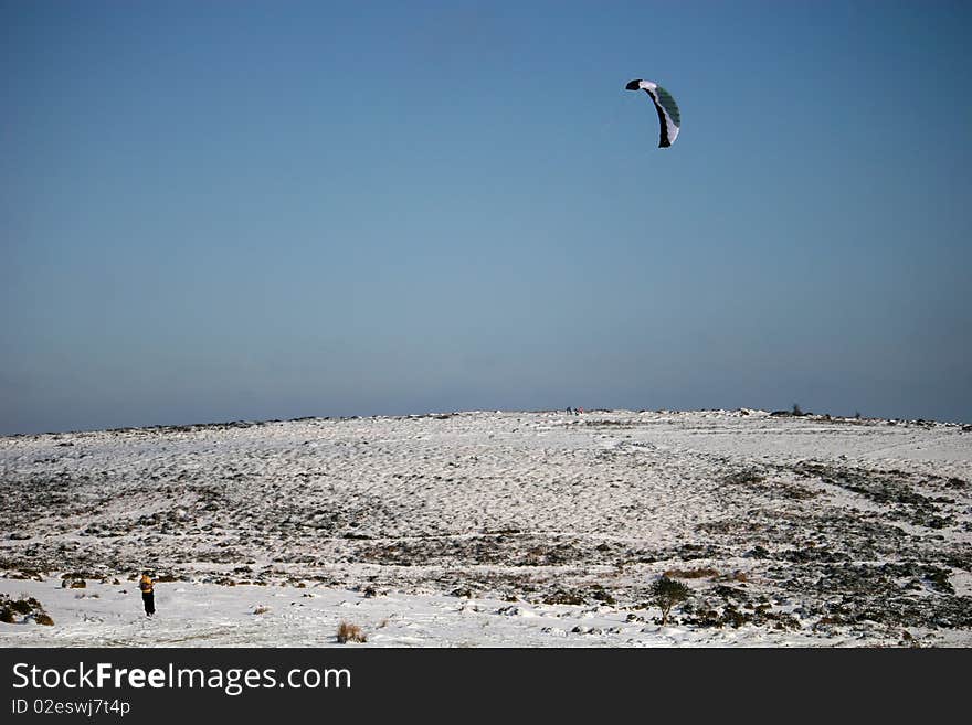 Kite skiier