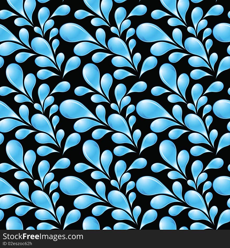 Blue water drops - vector abstract seamless background. Blue water drops - vector abstract seamless background.