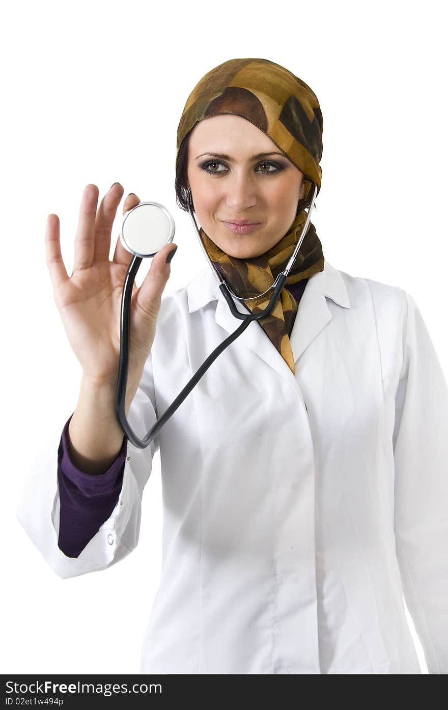 Cute muslim female doctor working. Cute muslim female doctor working