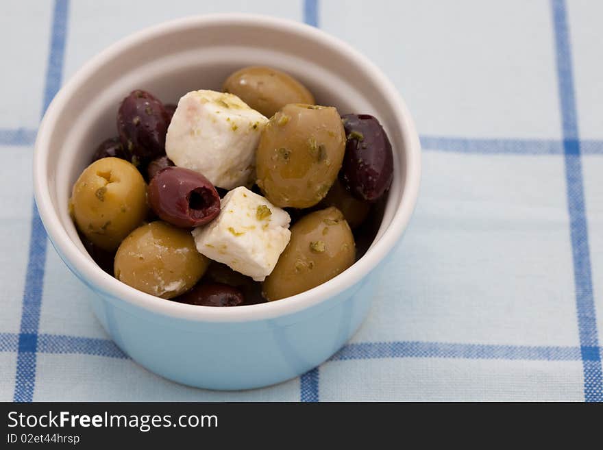 Fresh kalamata and green olives