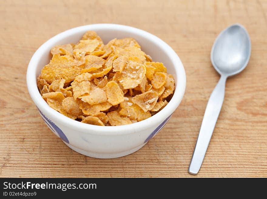 Cornflakes In A White Bowl