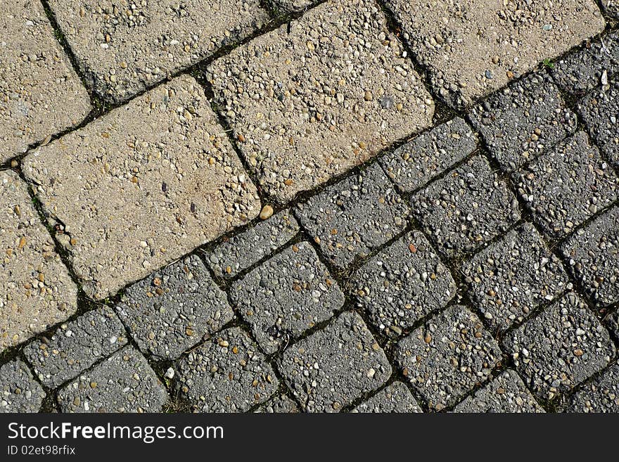 Street paved with stones turin