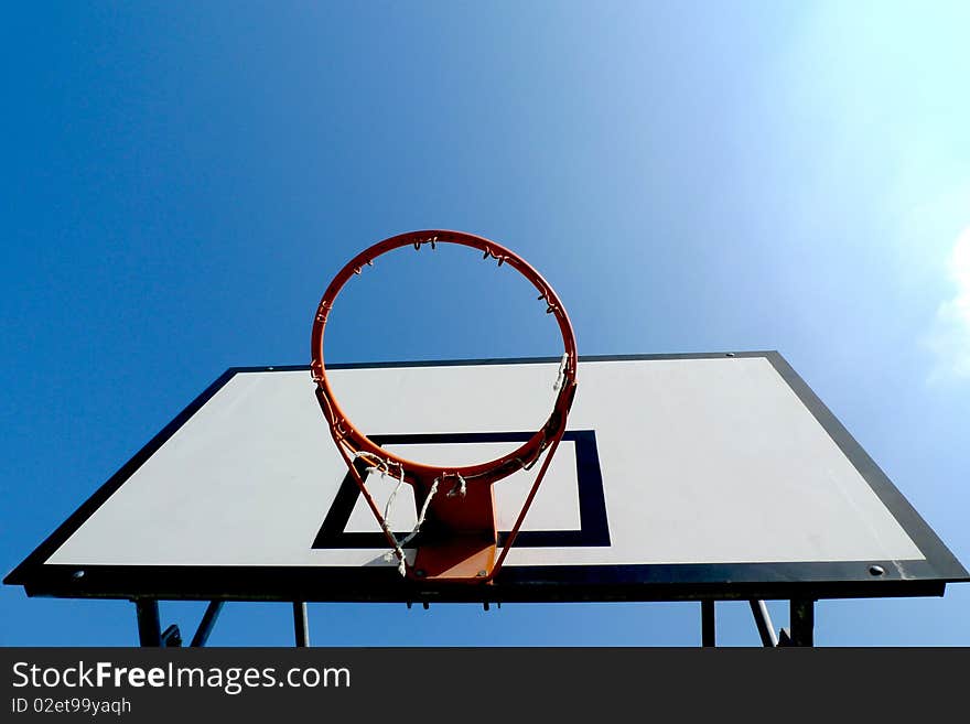 Basket basketball with the background sky