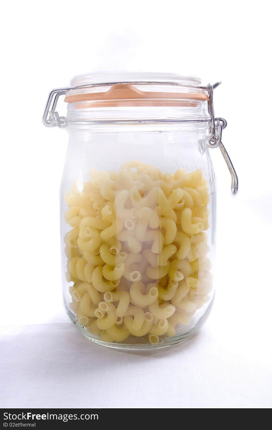 Pasta swirls in a jar