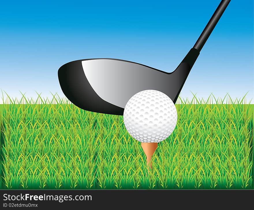 Vector illustration of a golf scene. Vector illustration of a golf scene