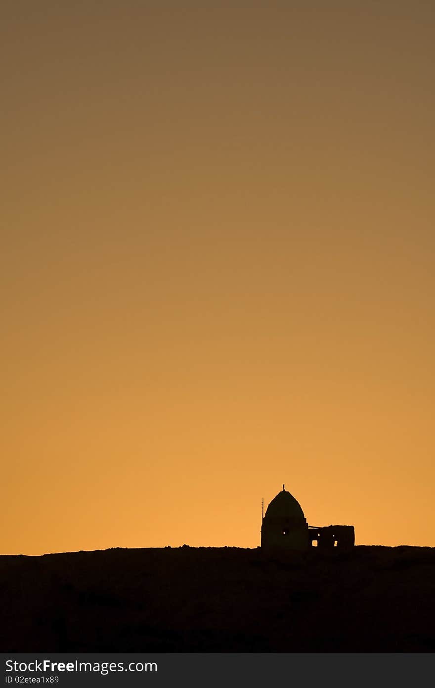 Old ruins in sunset