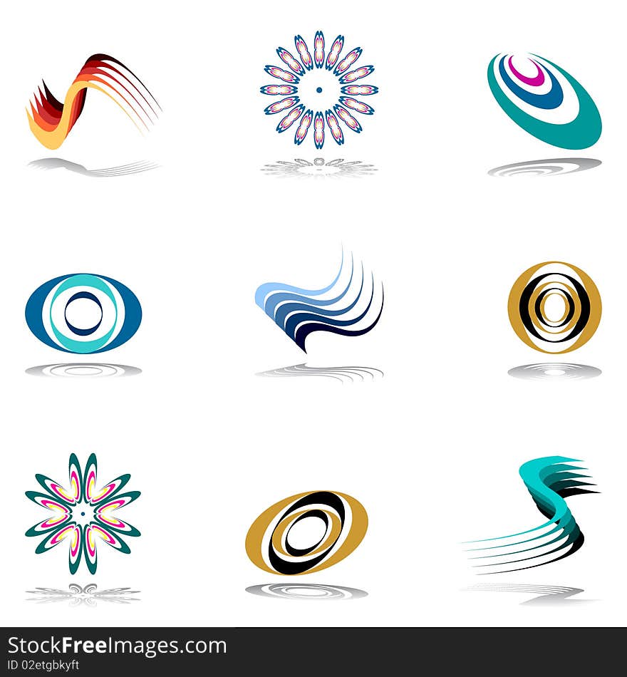 Design elements set. Abstract icons. Vector illustration.