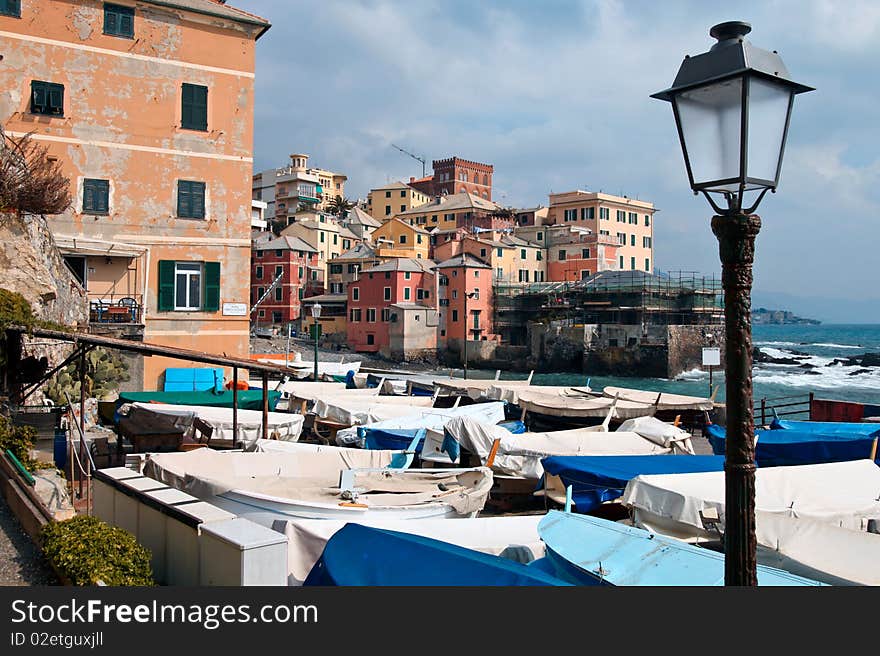 Boccadasse is one of the most scenic locations in Genoa, where it remained unchanged atmosphere of the ancient village of the past. Boccadasse is one of the most scenic locations in Genoa, where it remained unchanged atmosphere of the ancient village of the past