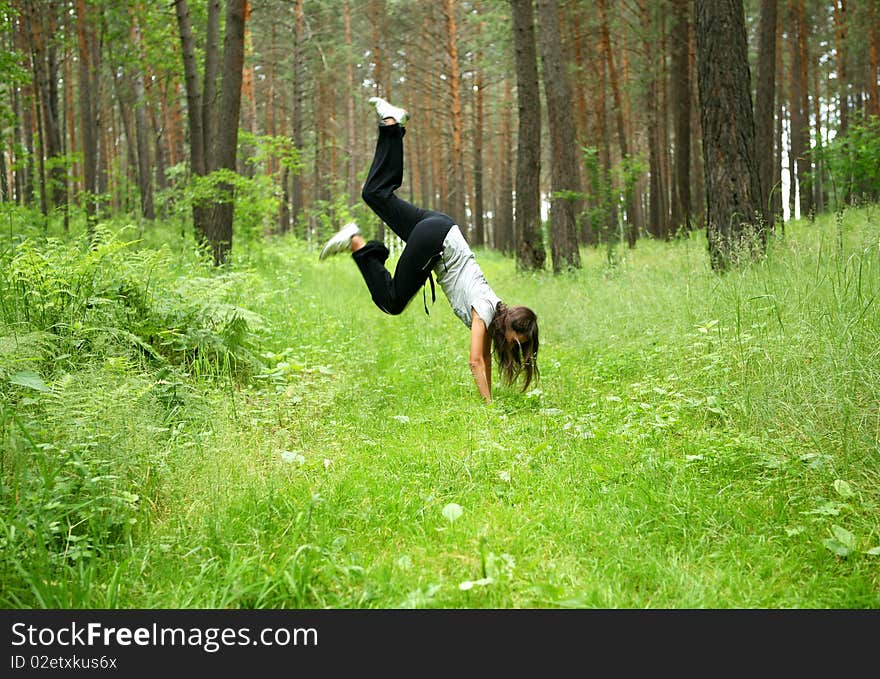 The girl in a wood