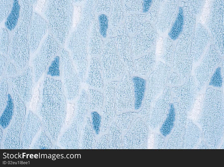 Blue towel background, close up