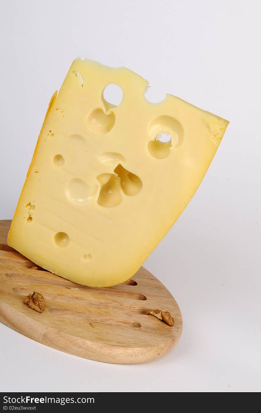 Cheese portioned and studio isolated