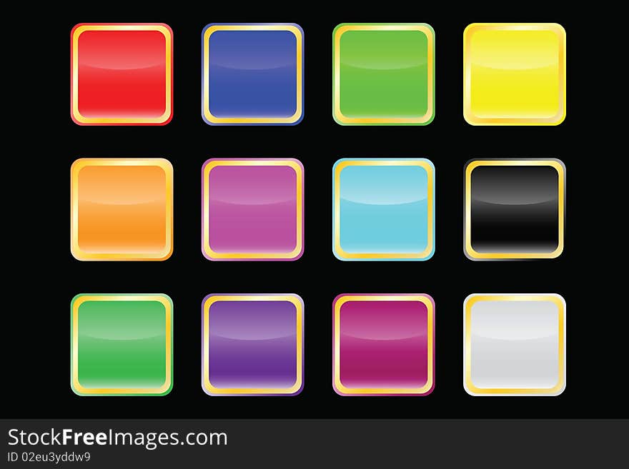 Vector popular color buttons for internet