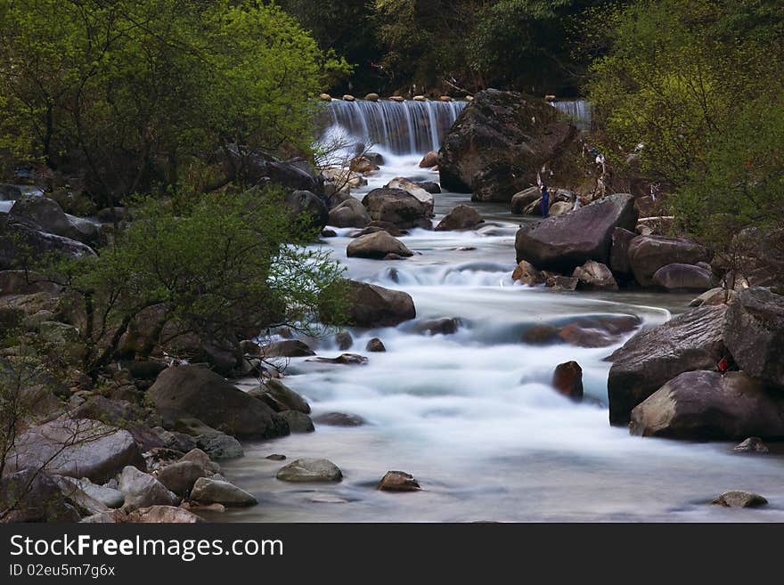 This is a stream in the valley. This is a stream in the valley