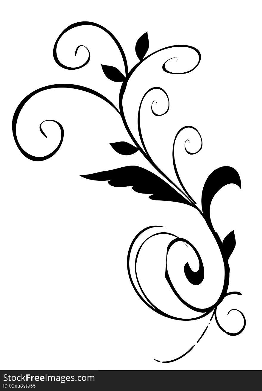 Drawing of leaves pattern in a white background. Drawing of leaves pattern in a white background