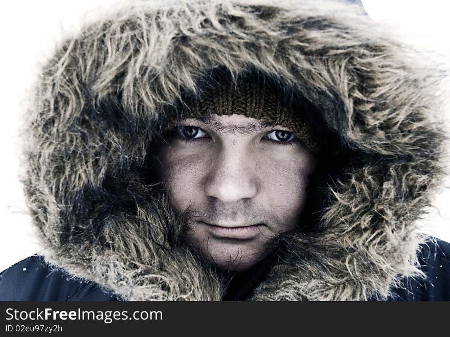 Guy in winter hood