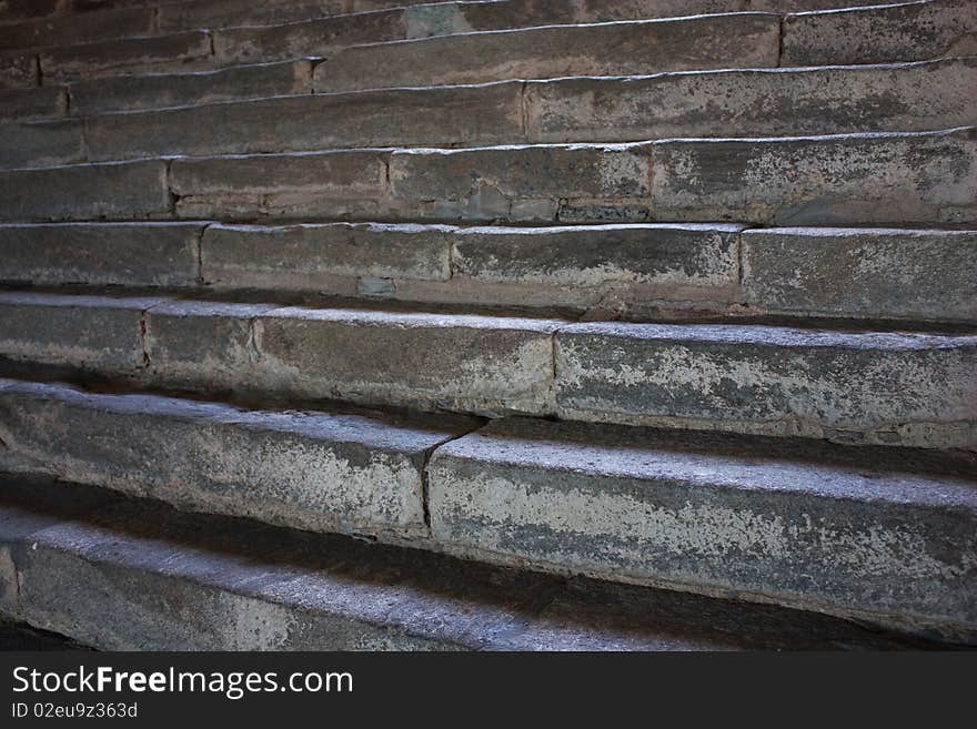 Sacra di San Michele Abbey, Italy; steps with more of 1000 years of memory. Sacra di San Michele Abbey, Italy; steps with more of 1000 years of memory