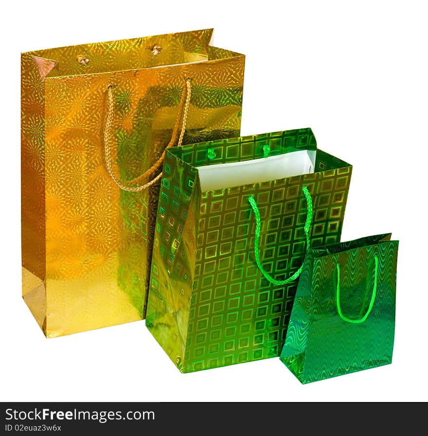 Present bags isolated on white