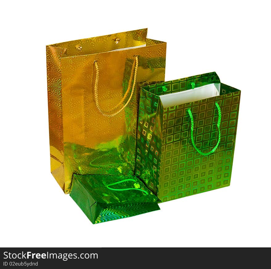 Present bags isolated on white