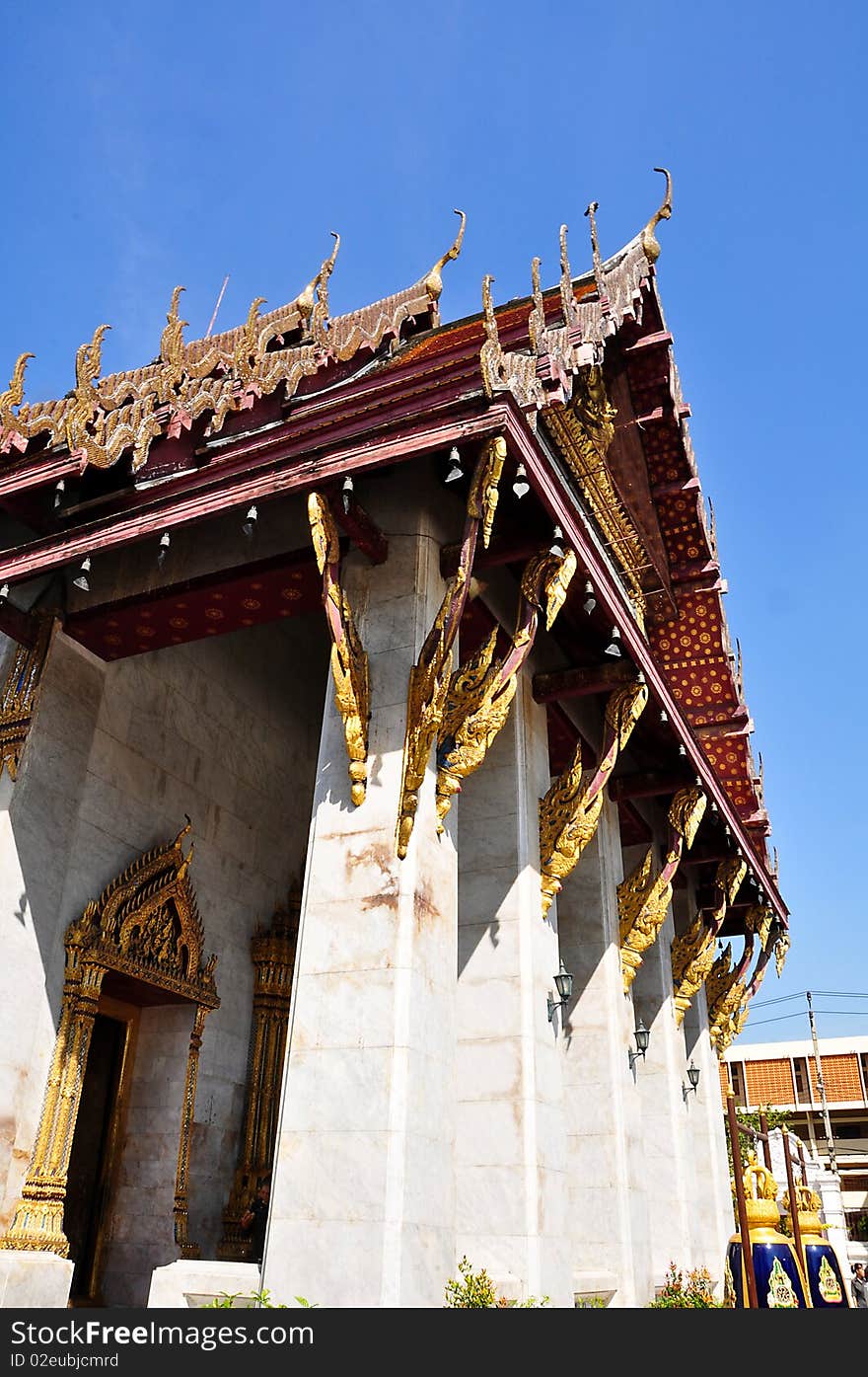 Thai temple with blue sky. Thai temple with blue sky