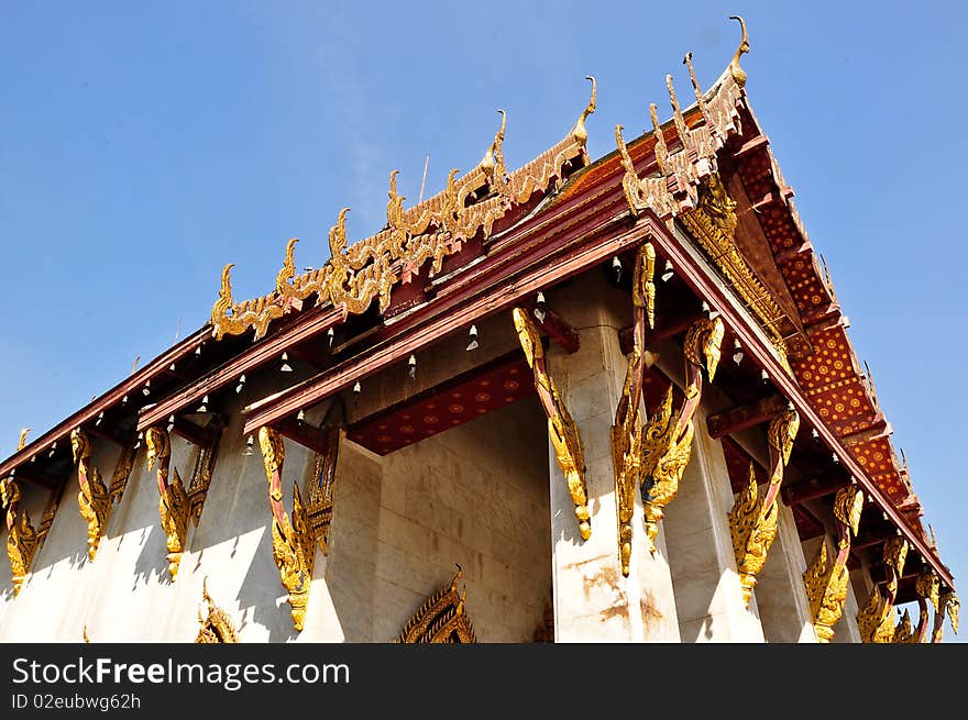 Thai temple with blue sky. Thai temple with blue sky