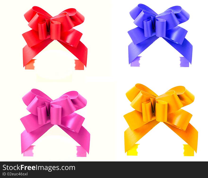 Set of colorful ribbons isolated