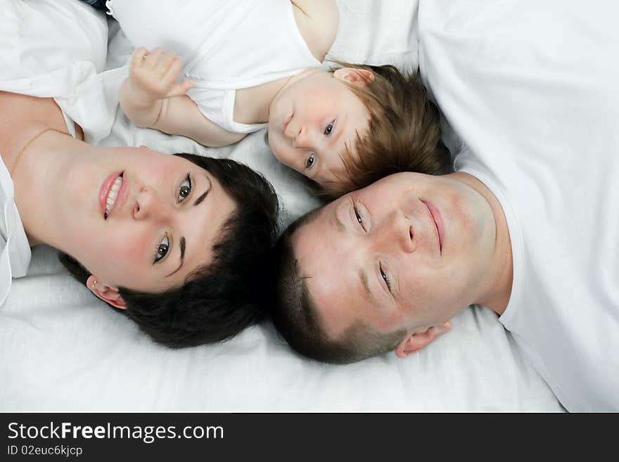 Family at home - father, mother and baby having fun. Family at home - father, mother and baby having fun