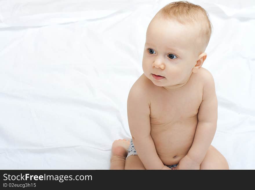 Baby portrait on white