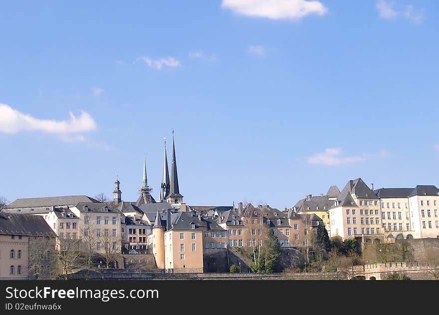 Panoramic aerial view of Luxembourg. Panoramic aerial view of Luxembourg