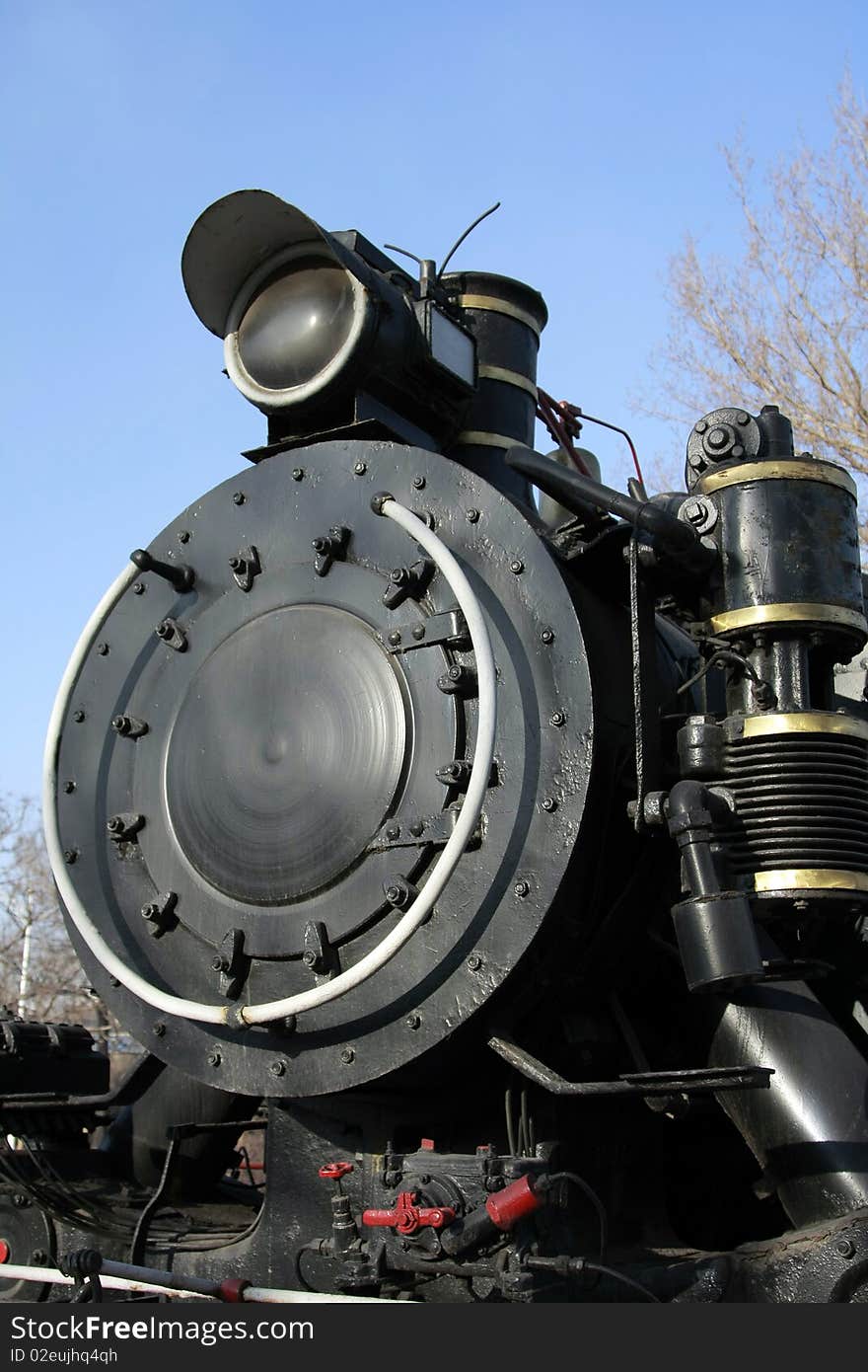 Image of an old steam locomotive. Image of an old steam locomotive