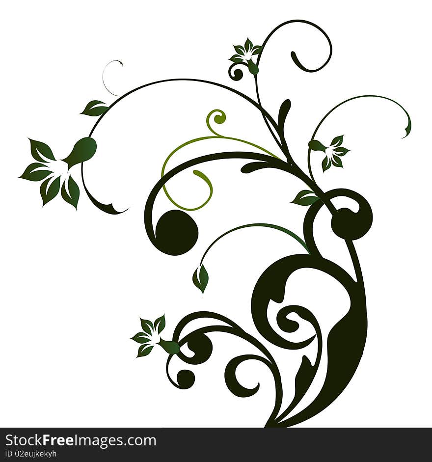 Drawing of flower pattern in a white background. Drawing of flower pattern in a white background