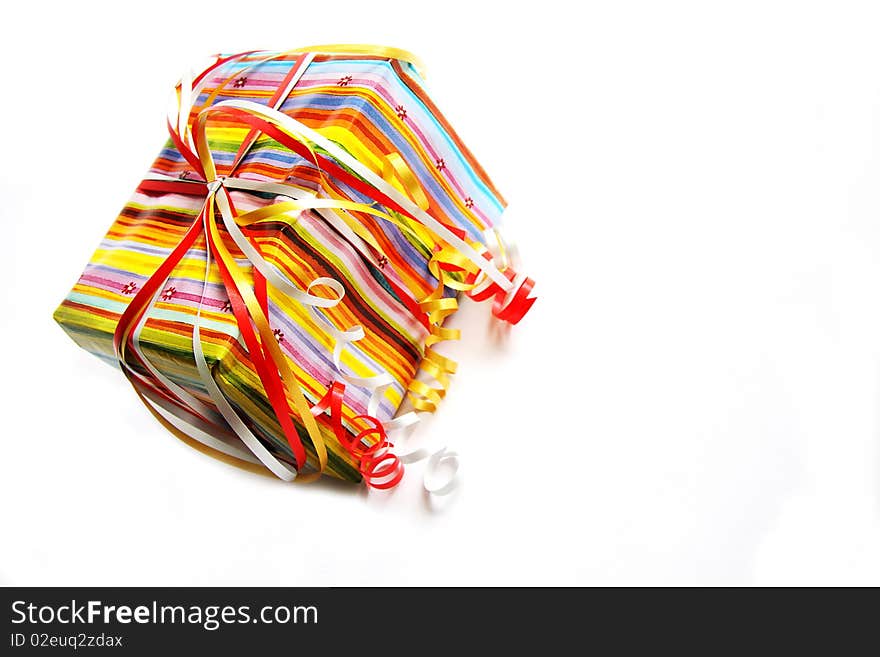 Colour celebratory packings isolated on a white background. Colour celebratory packings isolated on a white background