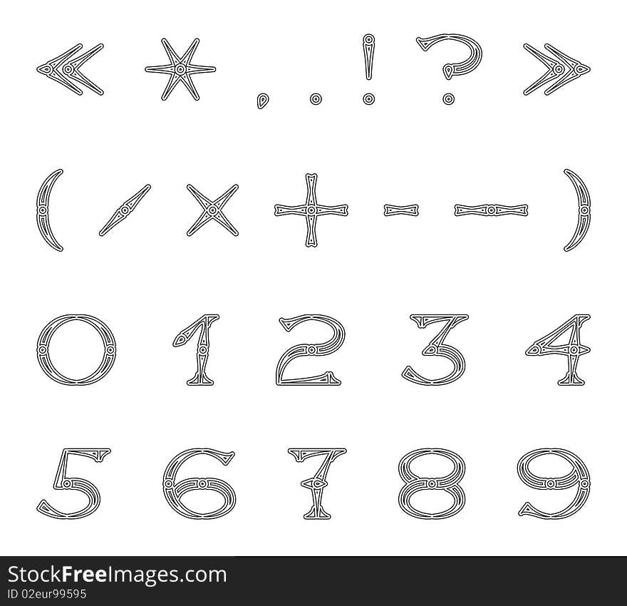 Number Openwork font