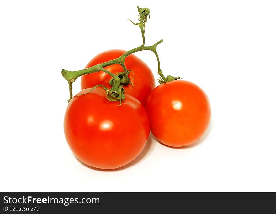 ripe tomatoes isolated on a white background. ripe tomatoes isolated on a white background