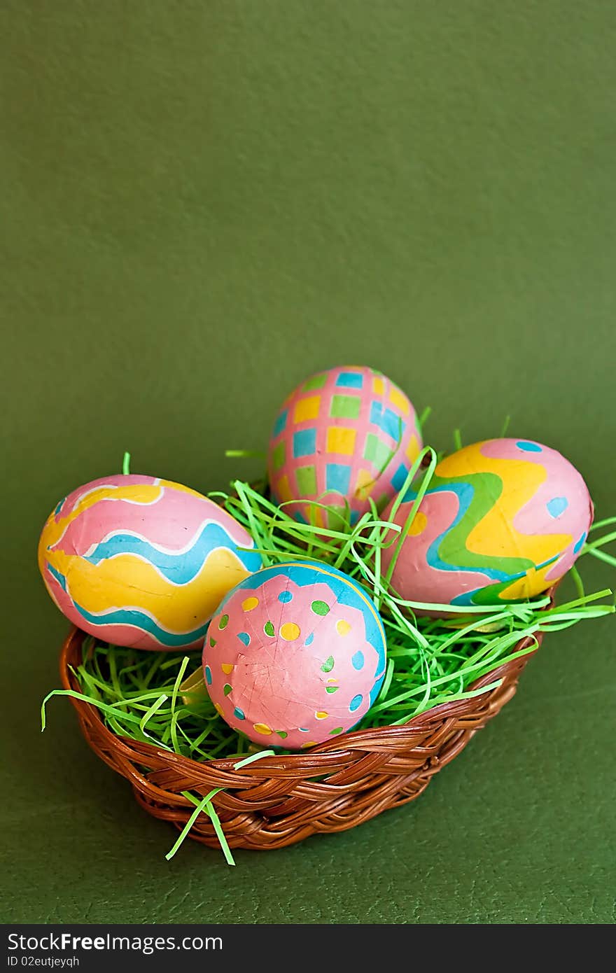 Easter Eggs In A Basket