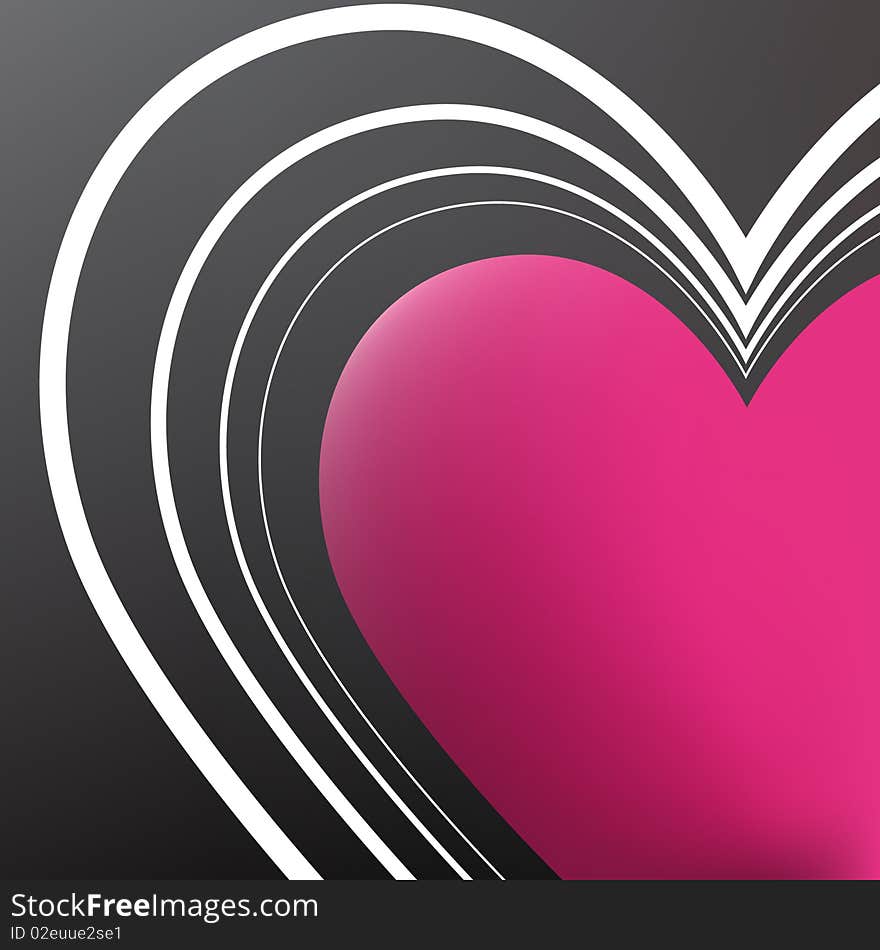 Abstract emblem. Vector heart