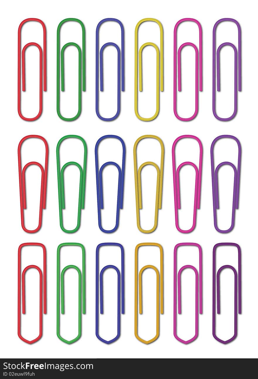 Paper clips in white background