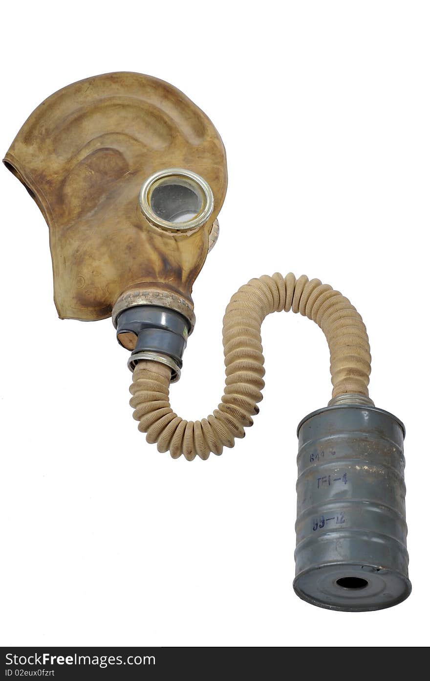 1 gas masks placed on a white background