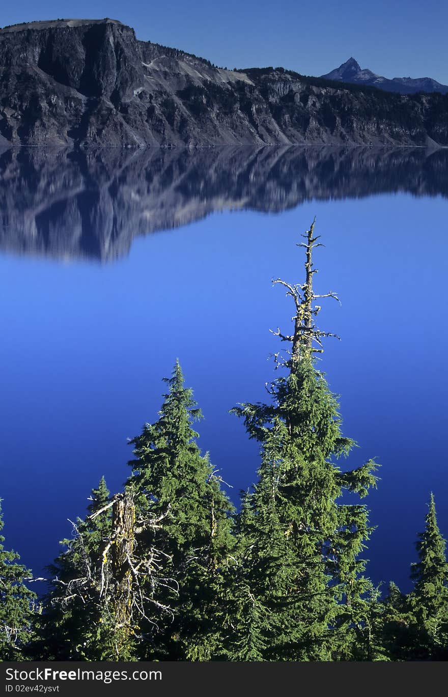 Calm water at Crater Lake National Park in Oregon. Calm water at Crater Lake National Park in Oregon