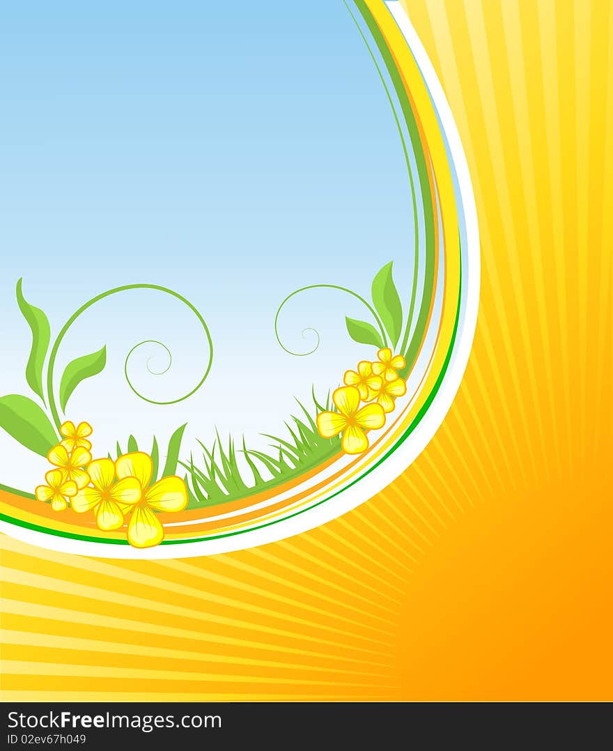 Floral background, illustration with copy spase area