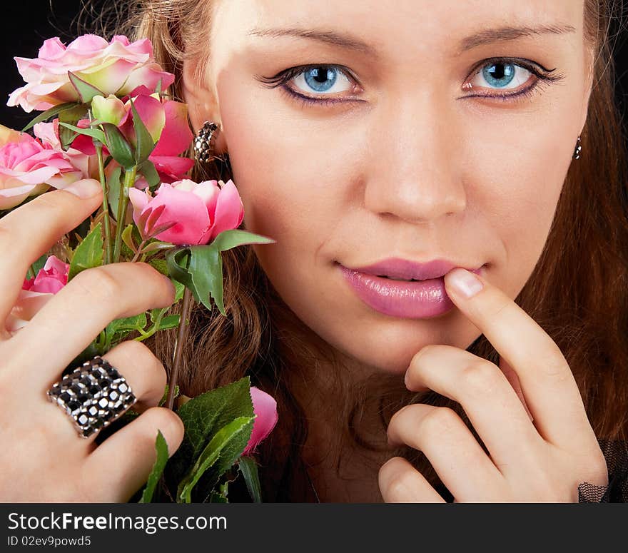 Portrait of a girl with a flower