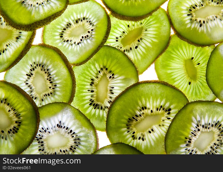 Background with slice of kiwi