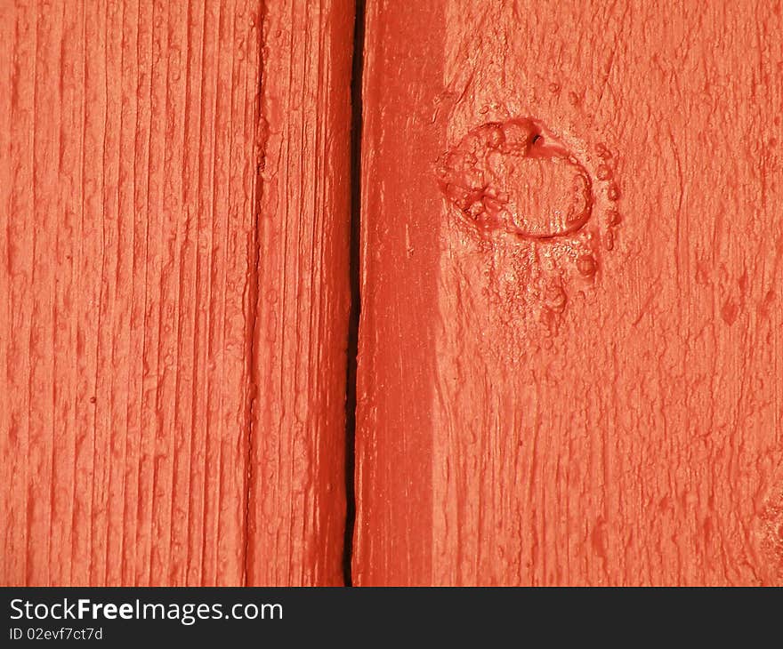 Red Painted Wooden Surface