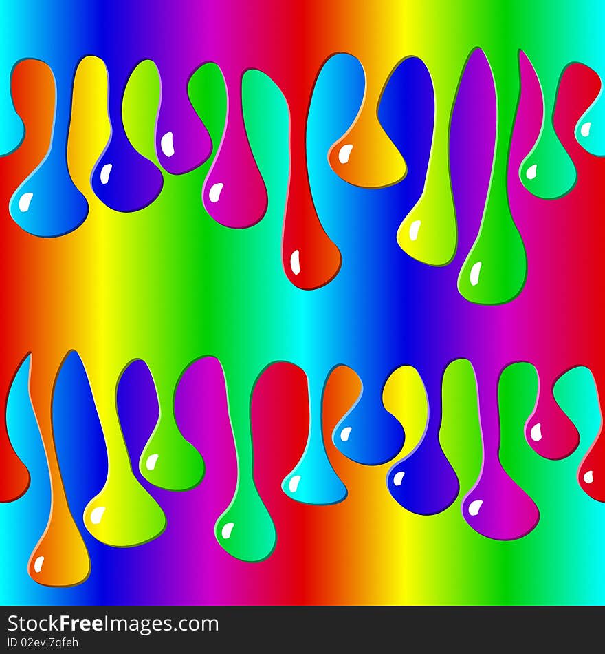 Graphic Illustration of Seamless Rainbow Paint Pattern