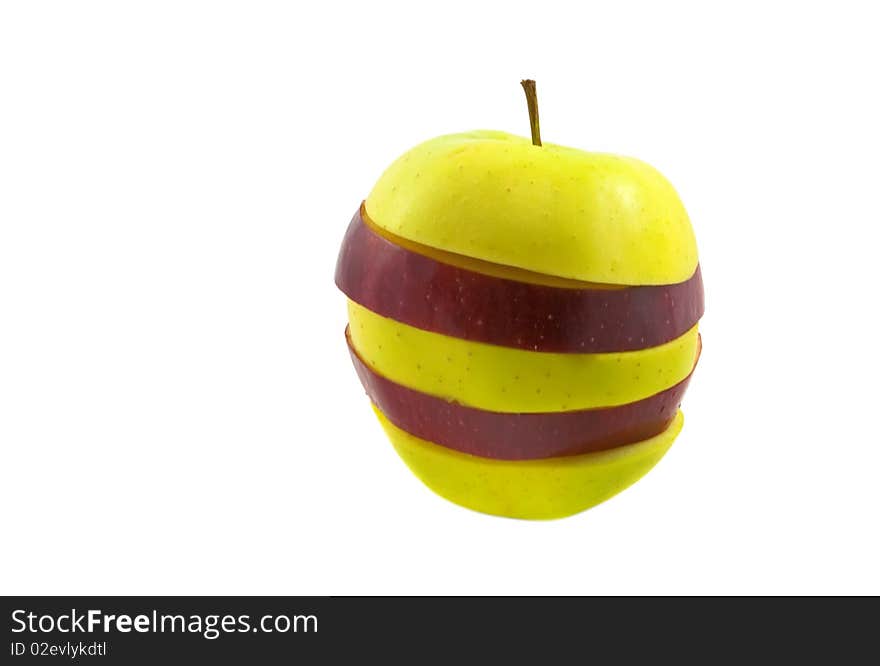 Sliced apple isolated on the white background