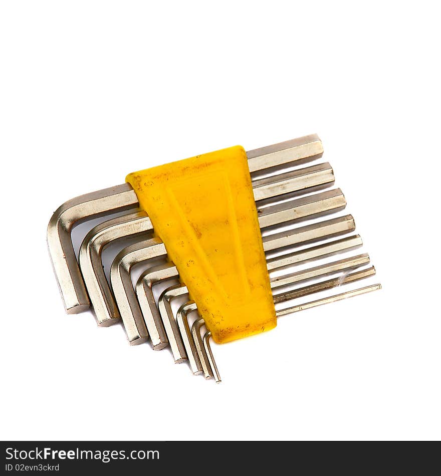 Hex keys set isolated on white background