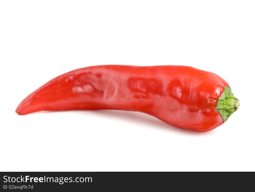 This is a bitter, red peppers on a white background