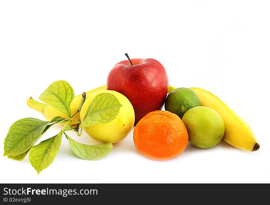 Fruit on a white background